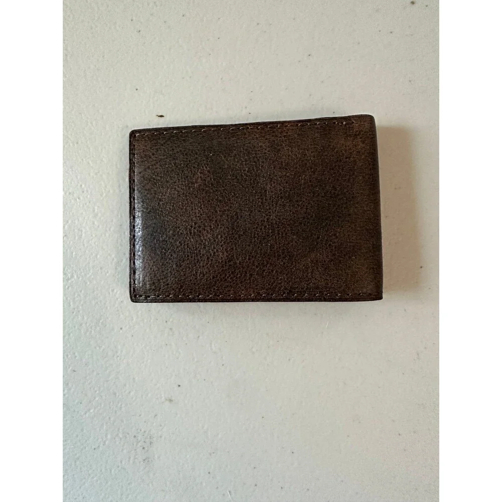 Patricia Nash Men's Stained Genuine Italian Leather Double Bill-Fold ID Wallet